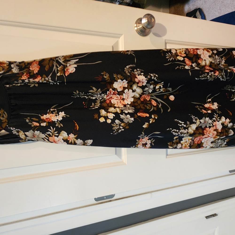 Floral Navy Maxi Halter Dress